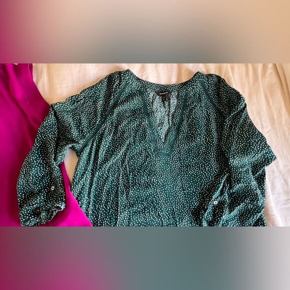 Green  polka dot and sheer Pink Women's Tops - Picture 5 of 7